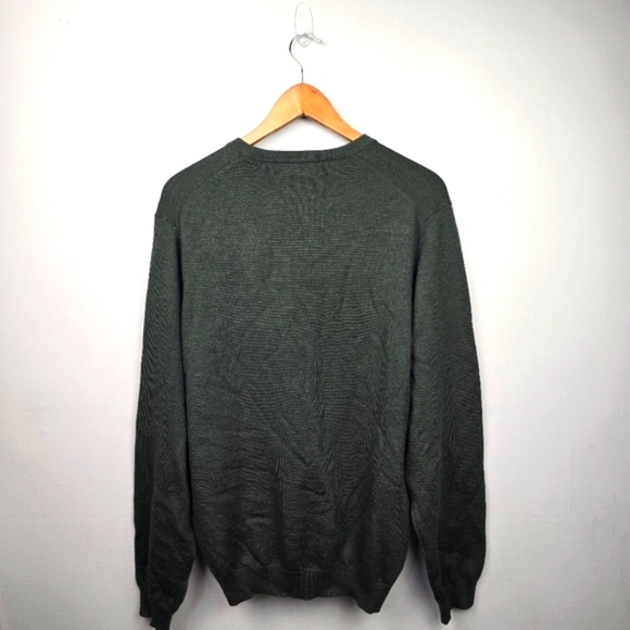 BROOKS BROTHERS Stretch Wool Blend Dressy Pullover Sweater Dark Green Men Size L - Picture 5 of 16